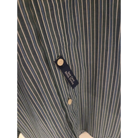 #77 Chaps Mens XL Blue Plaid Long Sleeve Button Down Shirt Easy Care - Picture 5 of 6